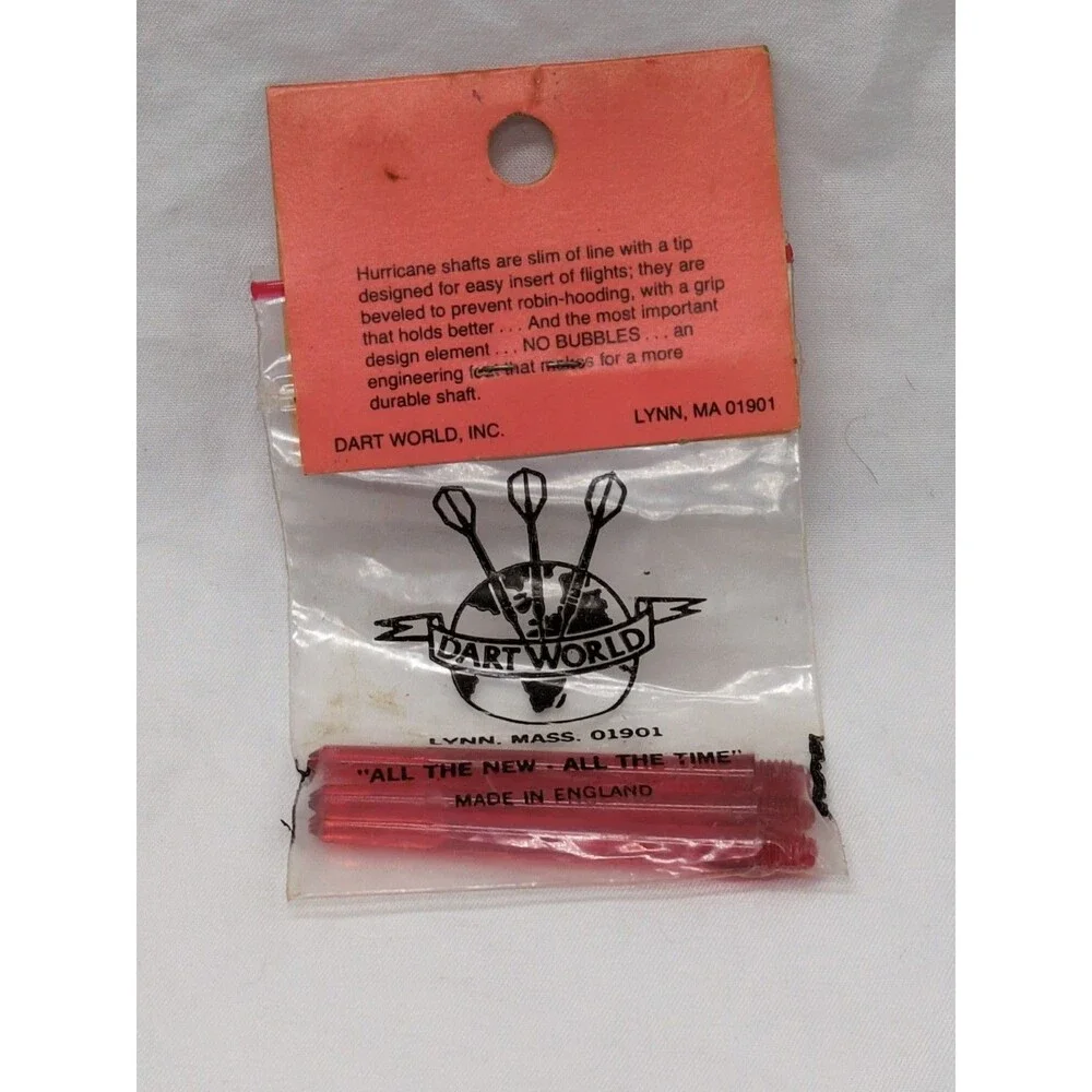 (8) Vintage Dart World Packs Of Hurricane Red Polycarbonate Shaft